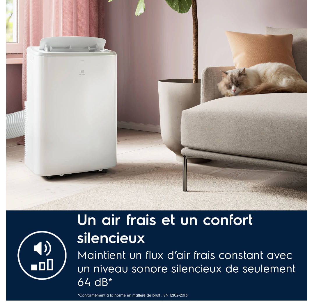 Ar Condicionado Móvel Reversível Electrolux EXP38U340HW Comfort 600 – 2600 W, Classe A, R290, Conectado