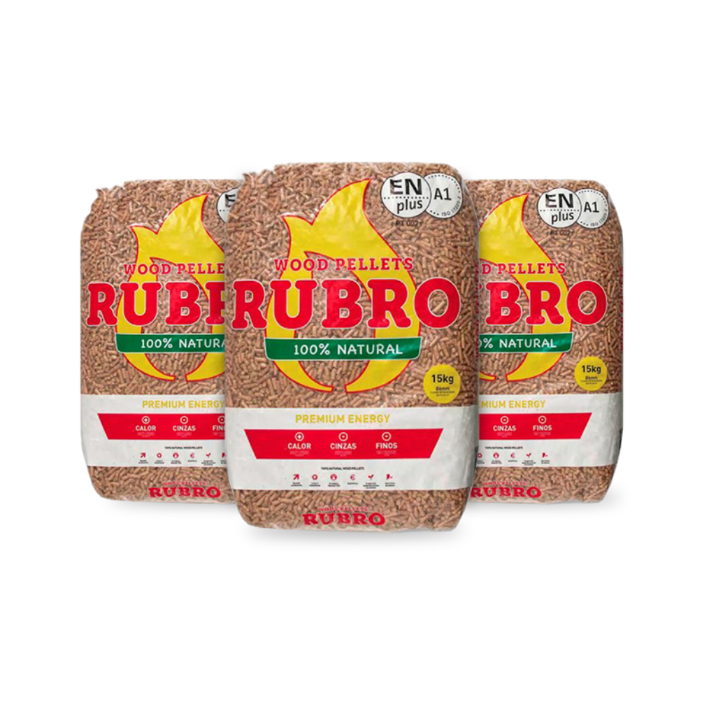 Pellets RUBRO ENplus A1 15 kg – Madeira de Pinho