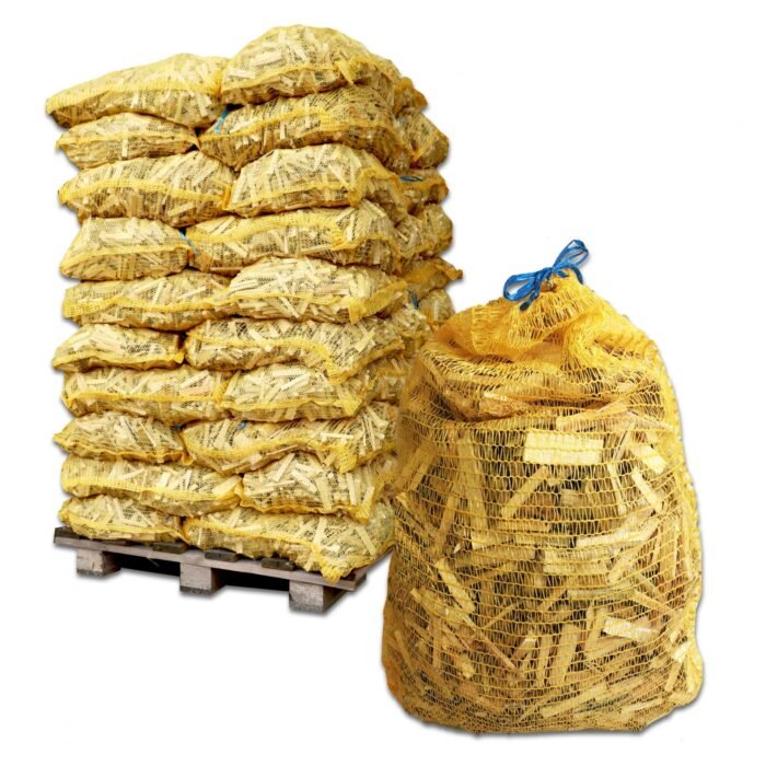 Lenha de acendimento de choupo – 50 sacos de rede, cerca de 5 kg cada