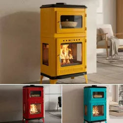 Salamandra a lenha Fusio Pop com forno – 7 kW