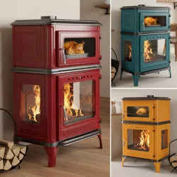 Salamandra a lenha Granite Pop com forno – 11 kW