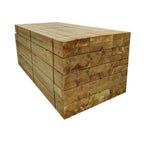 Embalagem de 36 dormentes de madeira tratada UC4 | 2,4 m x 200 mm x 100 mm
